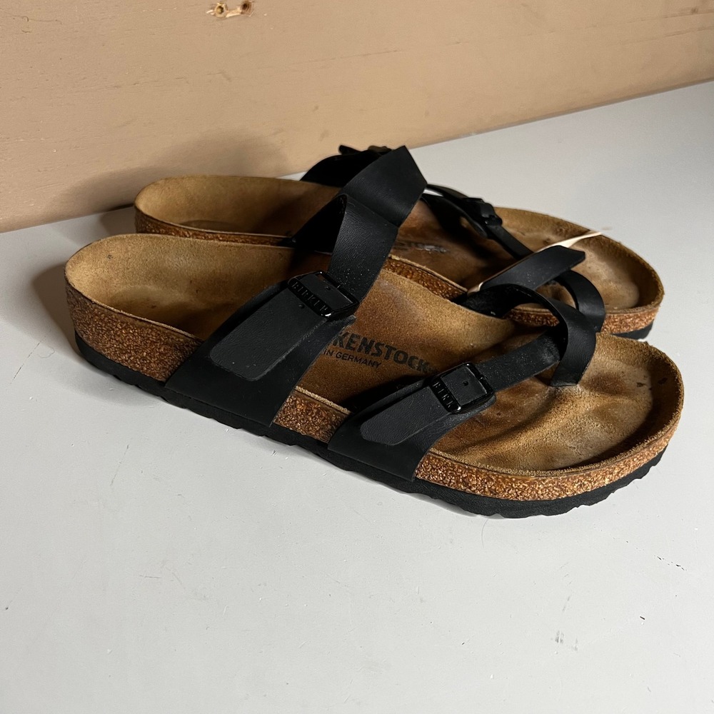 Birkenstock Mayari Black Birko-Flor Toe Loop Sandals Size 41 L10 M8